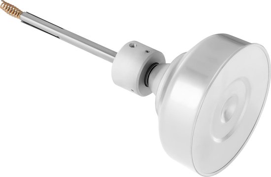 Zilverkleurige dompelpomp met spiraal, voor pijpreinigingsmachine.