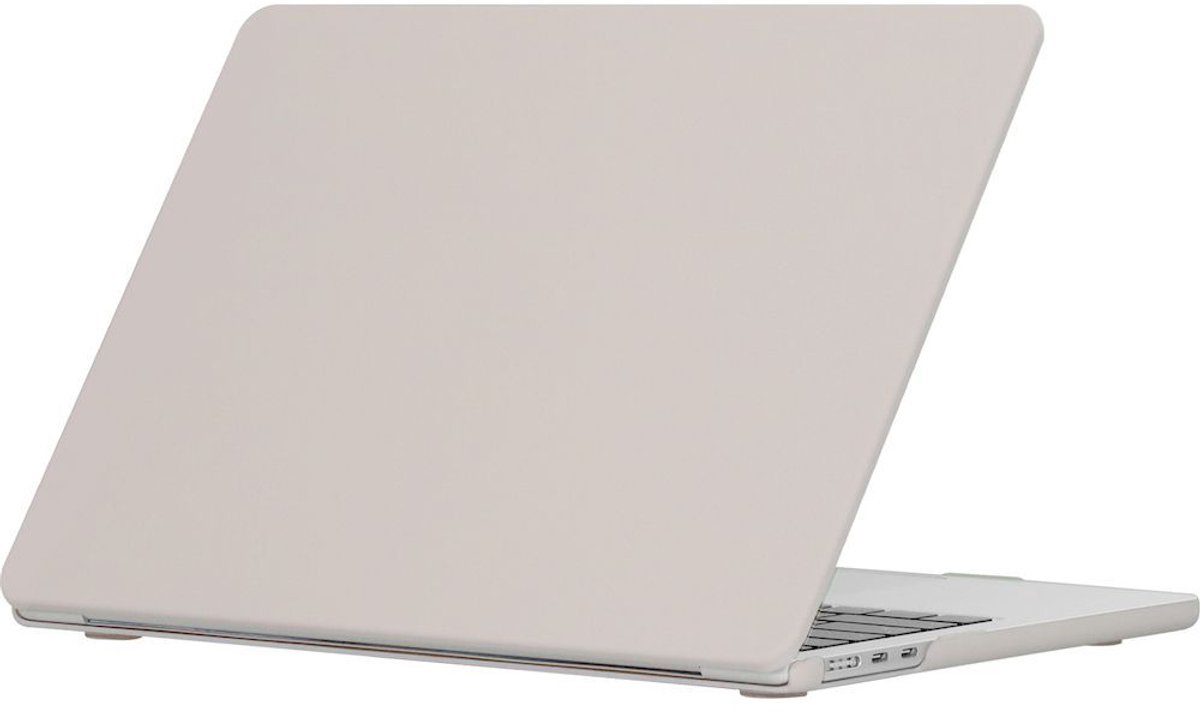 Mobigear Laptophoes geschikt voor Apple MacBook Air 13 Inch (2022-2025) Hoes Hardshell Laptopcover MacBook Case | Mobigear Cream Matte - Grijs - Model A2681 / A3113 / A3240