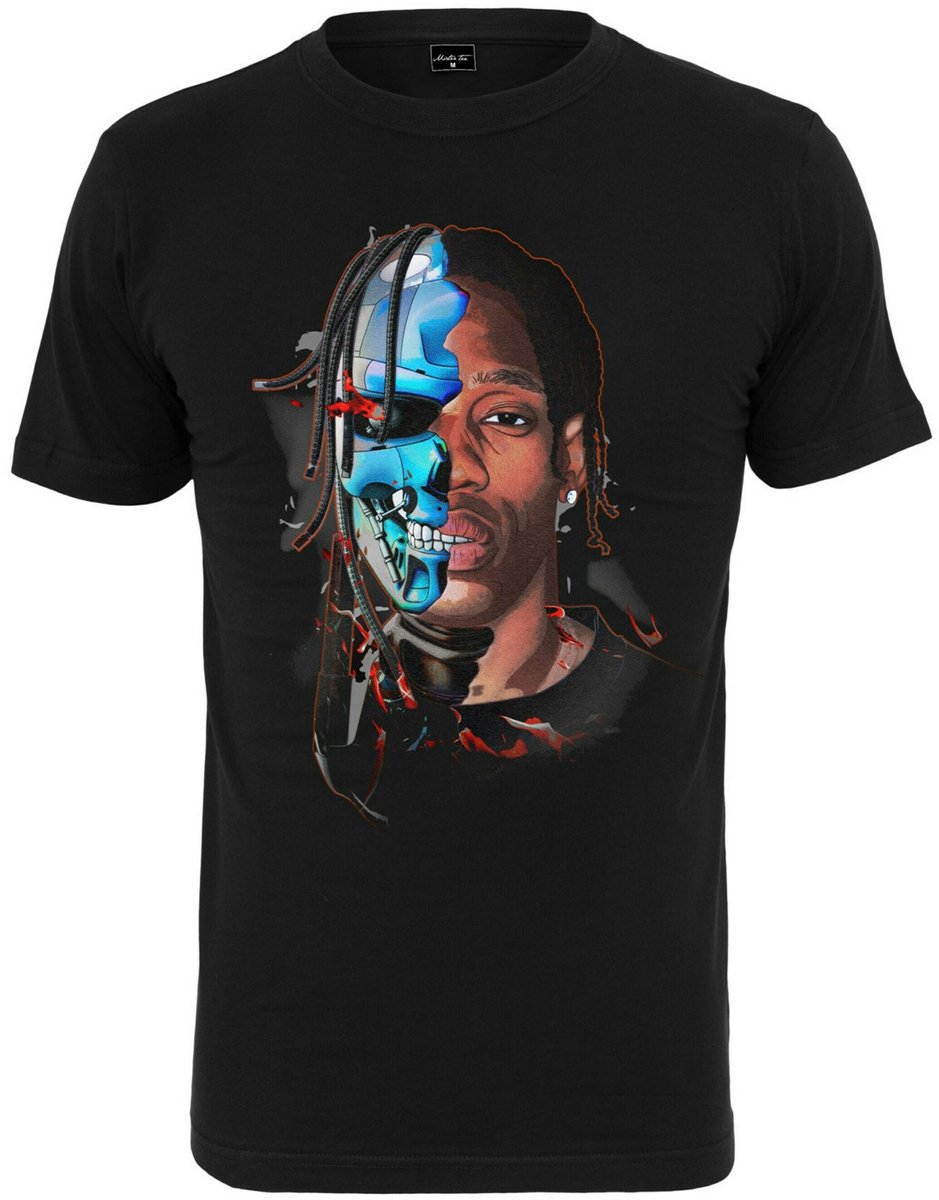 Mister Tee Half Face Heren T-shirt XS Zwart