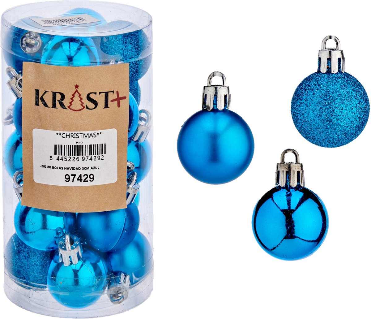 Boule de Noel Bleu Blanche 30Pcs, Boules de Noel Ornements en Plastique