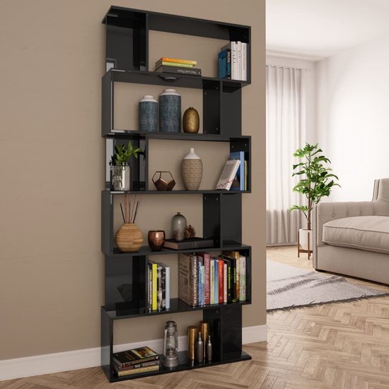 vidaXL Boekenkast/Kamerscherm 80x24x192 cm Spaanplaat Zwart Kamerverdeler Kast