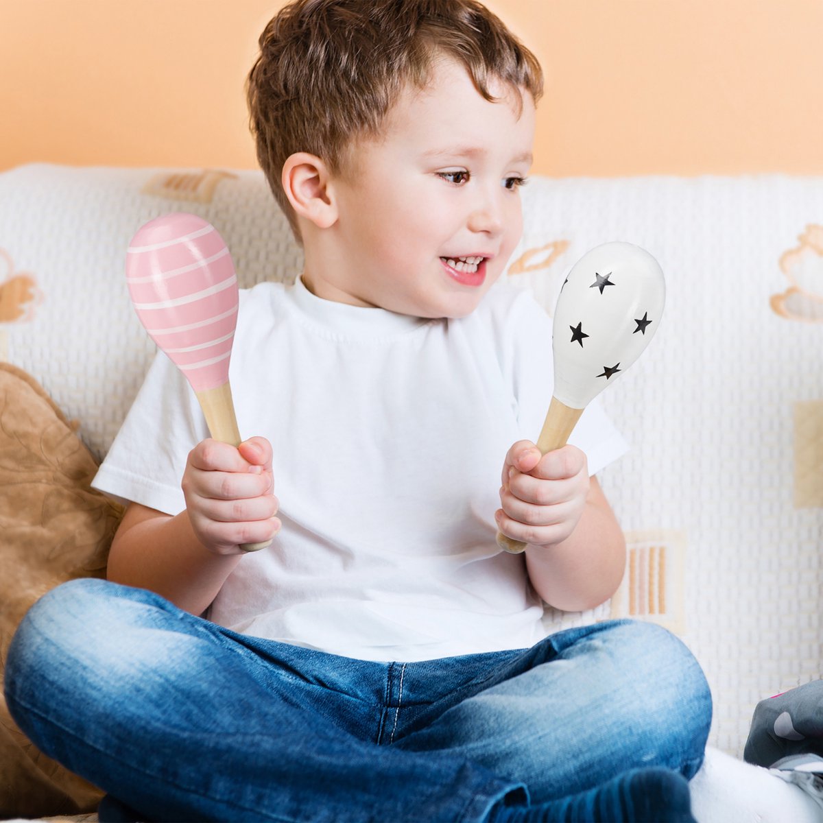 Drum en Maracas geïsoleerde kleurplaat voor kinderen | Premium Vector