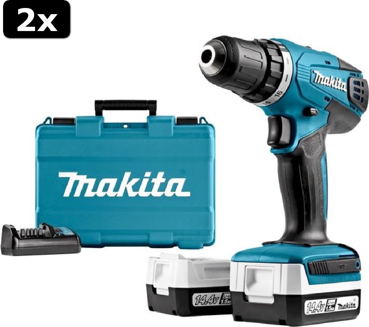 Perceuse Visseuse Sans Fil MAKITA 14.4V - 2 Batteries 1.3Ah - Mandrin 10mm - Couple 30Nm - Valise Incluse