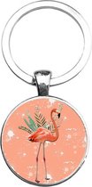 Sleutelhanger Glas - Flamingo