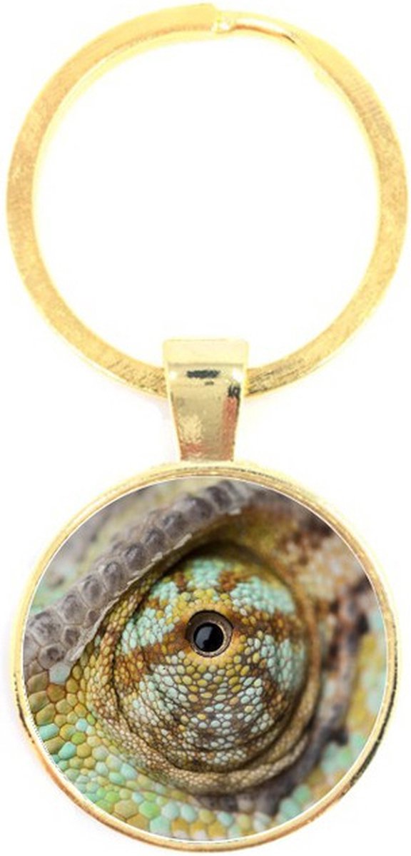 Sleutelhanger Glas - Oog Kameleon