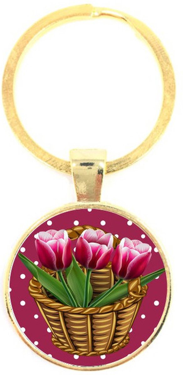 Sleutelhanger Glas - Tulpen