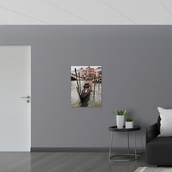 WallClassics - Plaque de Mousse PVC - Gondole à Venise - Photo 60x80 cm sur Plaque de Mousse PVC (Avec Système d'accrochage)