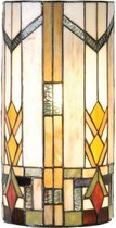 Wandlamp Tiffany 20*11*36 cm  Beige Groen Glas Halfrond Muurlamp Sfeerlamp Tiffany Lamp