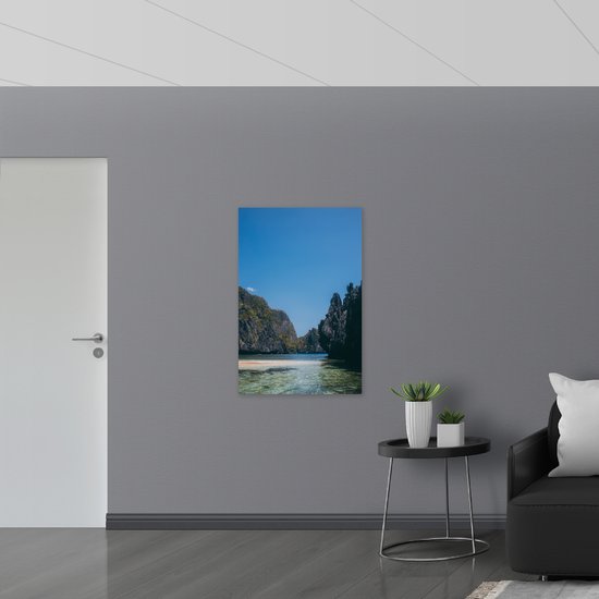 WallClassics - Verre acrylique - Rochers près d'un lac - 70x105 cm Photo sur verre acrylique (Décoration murale sur acrylique)