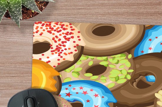 Muismat 30x30 cm - Mousepad Donuts - Patronen - Sterren - Muismatten