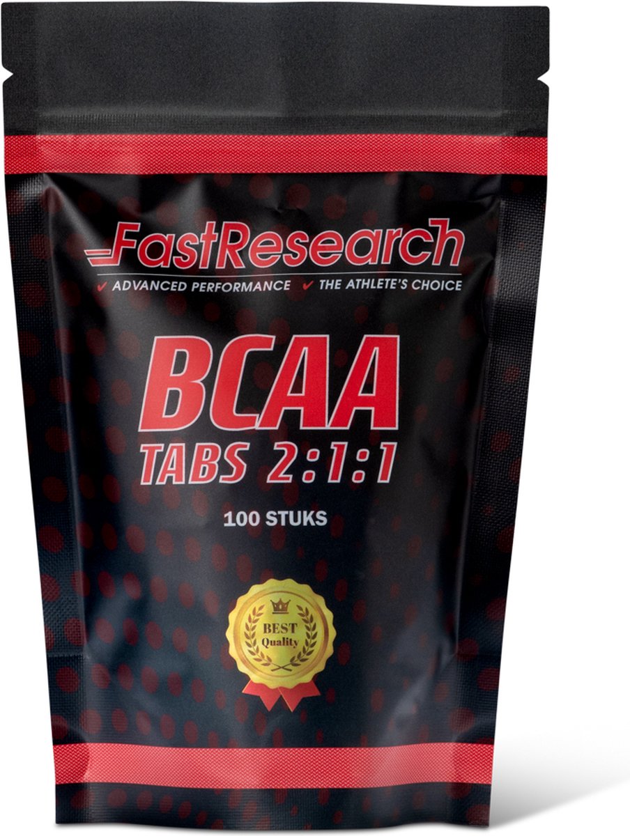Goedkoopste Fast Research BCAA Aminozuren - Spierherstel - Eiwitten - Op basis van 2 1 1 formule - 100 tabs / tabletten