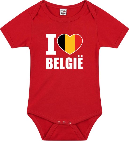 I love Belgium baby barboteuse rouge garçons et filles - Cadeau de maternité - Vêtements de bébé - Belgique pays barboteuse 68 (4-6 mois)