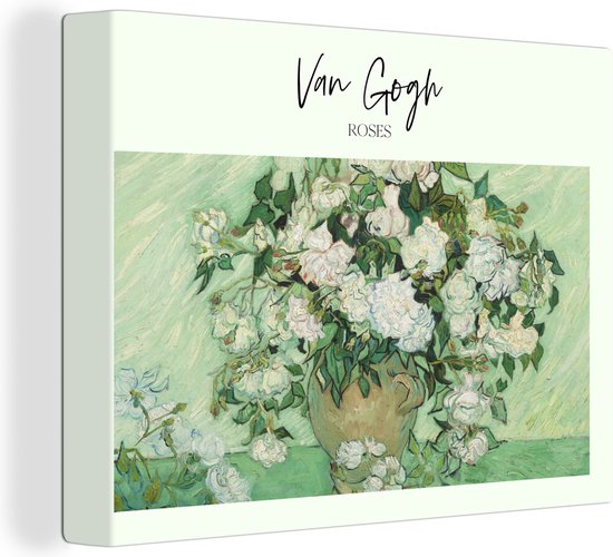 Oude Meesters sur toile - 160x120 - Décoration murale - Peinture - Roses - Van Gogh