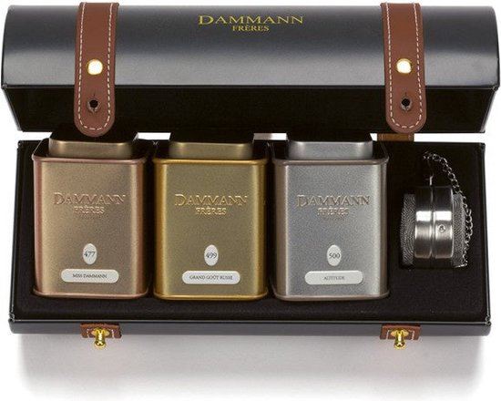 Dammann Frères - Giftbox Merveilleux - Losse thee geschenkset - Miss Dammann, Grand Goût Russe en Altitude 477 - Inclusief theefilter - Kruidenthee set - Cadeaupakket thee