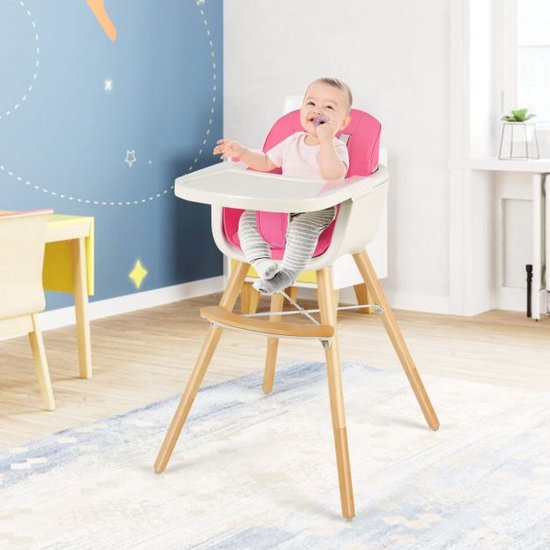 Best for Kids Gecombineerde kinderstoel van hout, veilig, ergonomisch en verstelbaar, eenvoudig te monteren, ideaal voor groeiende kinderen, draagbare babystoel met tafel, kinderstoel