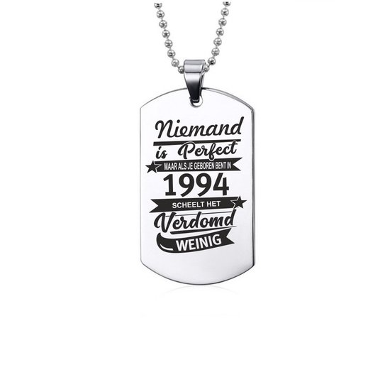 Niemand Is Perfect - Jip - RVS Ketting