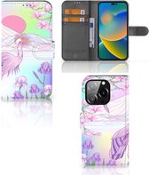Wallet Bookcase iPhone 14 Pro Telefoonhoesje Vogel