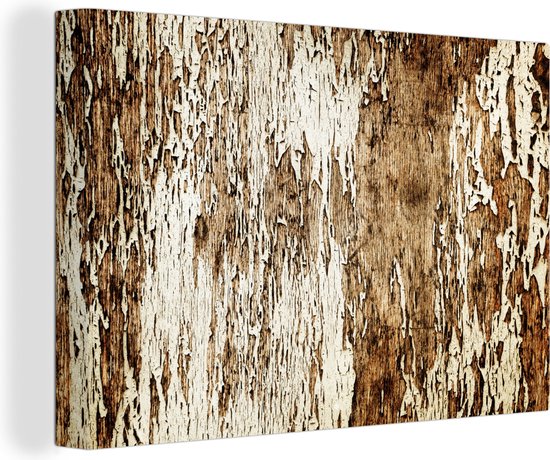 Tableau sur toile Bois - Rustique - Arbre - 140x90 cm - Décoration murale