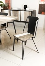 Macabane  -  AMBROISE -  Set van 2 stoelen met metalen onderstel -  50.5x49x85cm