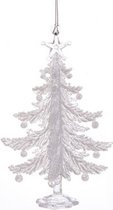 1x Kersthangers figuurtjes acryl iriserende kerstboom 13 cm - Kerstboomversieringen