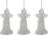 3x stuks acryl kersthangers engel 12 cm kerstornamenten - Acryl ornamenten kerstversiering