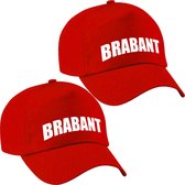 4x stuks Brabant cap/pet rood voor dames en heren - Carnaval baseball cap