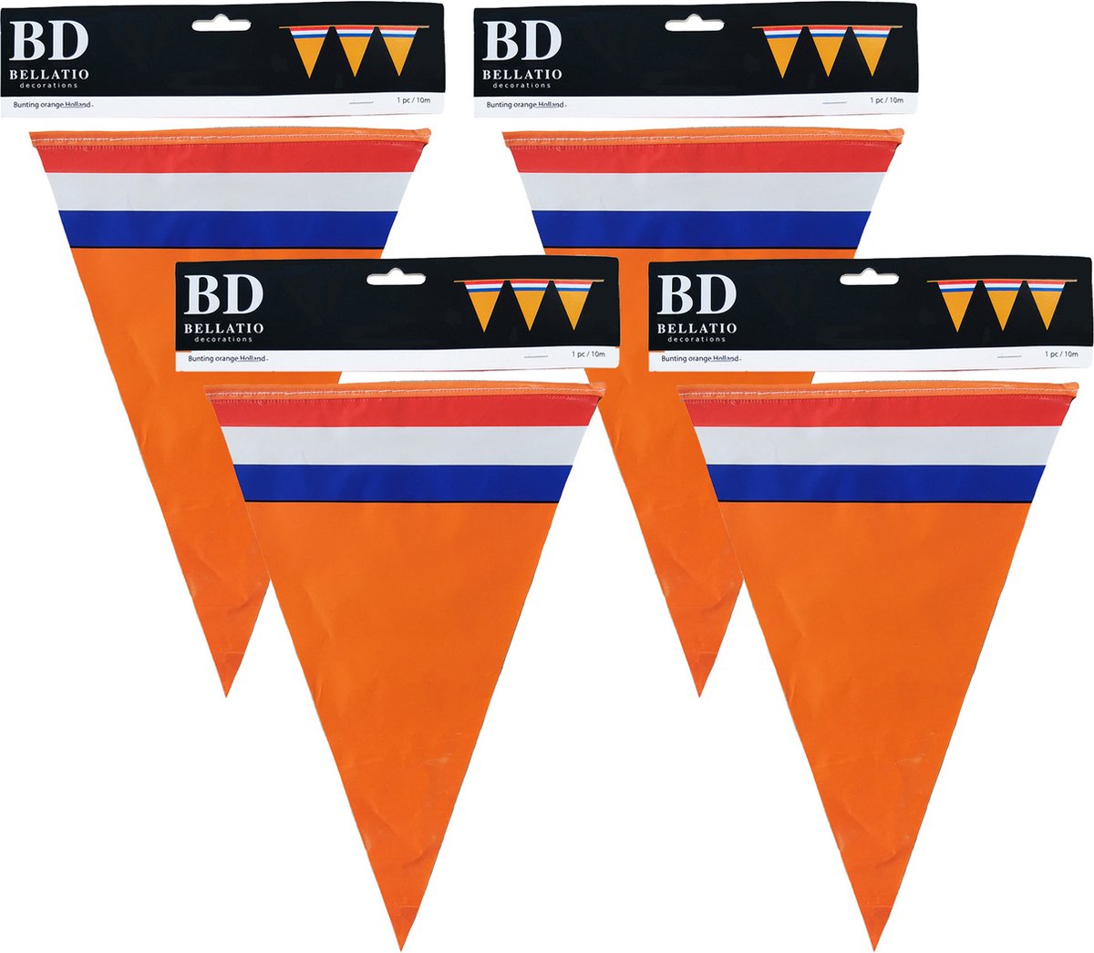 Bellatio Decorations Slinger oranje - 4x10 meter - Holland vlaggenlijn - Nederlandse vlag - Oranje versiering WK/ EK/ Koningsdag — afbeelding 5