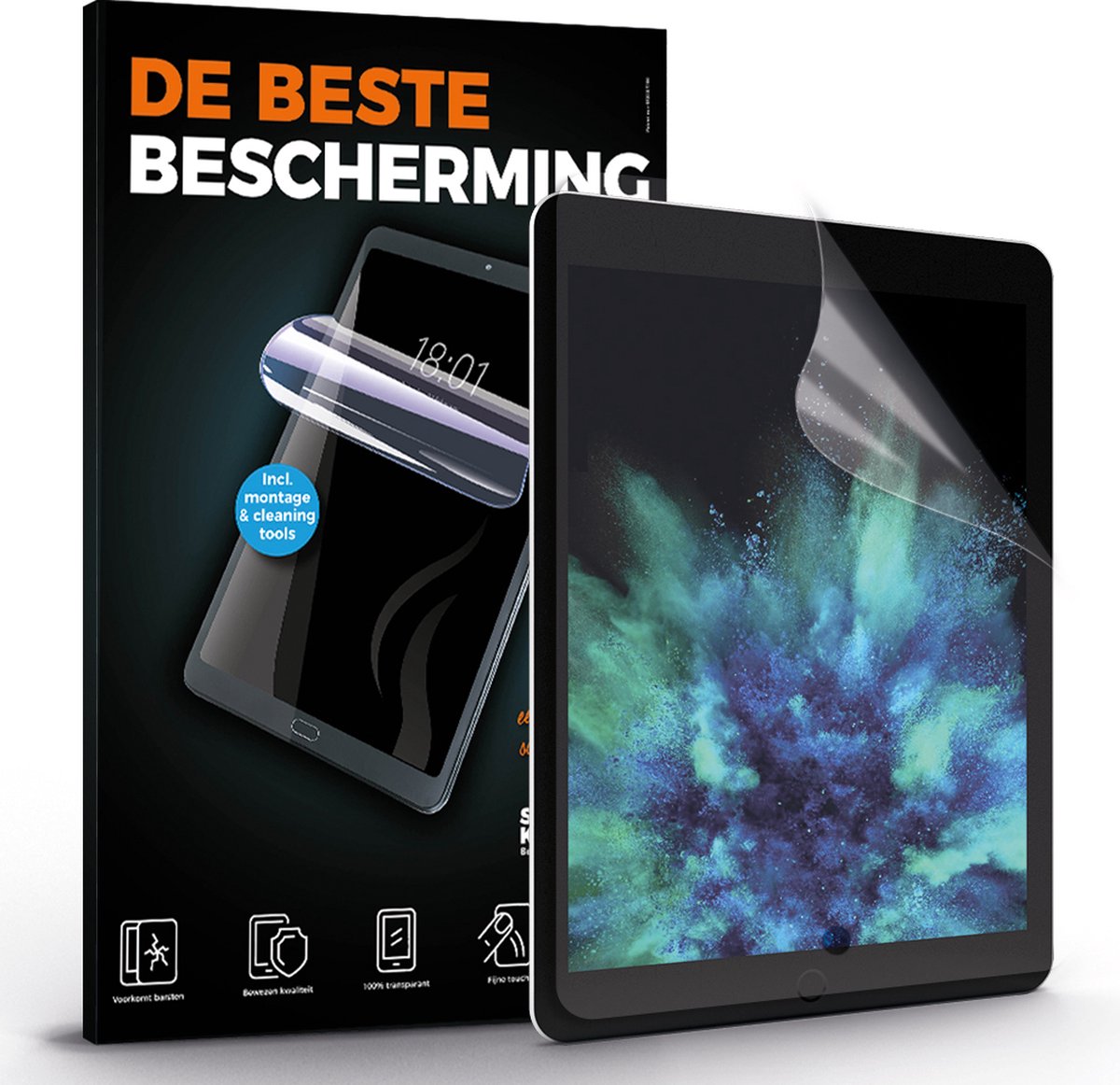 Screenkeepers Screen Protector Geschikt voor Apple iPad 8 10.2 (2021) - Schermbeschermer - Screensaver - Premium - Case Friendly - TPU Bescherm Folie