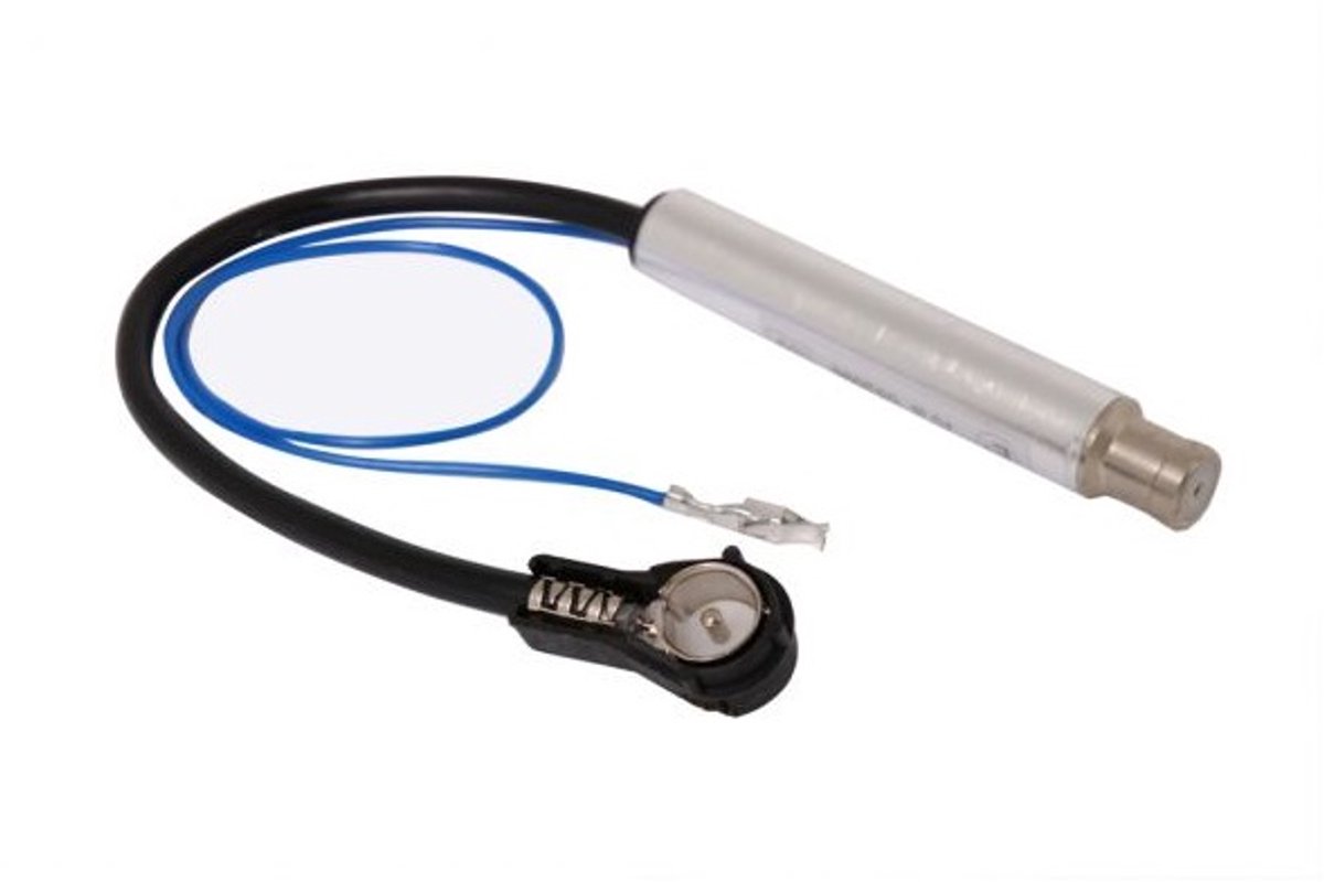 ISO (m) - ISO (v) auto antenne adapter met fantoomvoeding - 0,10 meter