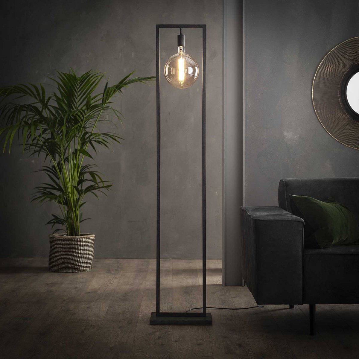 Vloerlamp Sky rechthoekig frame | 1 lichts | 166 cm | grijs | woonkamer | staande lamp | modern design
