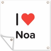 Tuin poster I love - Noa - Meisje - 200x200 cm - Tuindoek