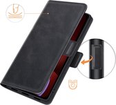 Mobiq - PU Lederen Wallet Hoesje met Sluiting iPhone 14 - zwart
