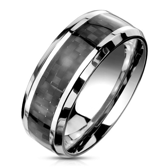 Ring Heren - Ringen Mannen - Heren Ring - Ring Mannen - Zilverkleurig - Curve