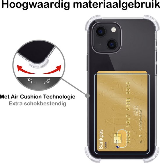 Coque pour iPhone 14 Plus avec porte-cartes - Coque pour iPhone 14 Plus Coque transparente antichoc - Coque pour iPhone 14 Plus avec porte-cartes - 2 PACK
