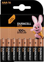 Batterij Duracell Plus 16xAAA - 10 stuks