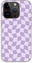 Case Company® - Hoesje geschikt voor iPhone 14 Pro hoesje - Grid Paars - Soft Cover Telefoonhoesje - Bescherming aan alle Kanten en Schermrand