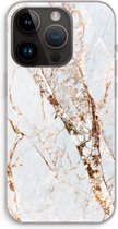 Case Company® - Hoesje geschikt voor iPhone 14 Pro hoesje - Goud marmer - Soft Cover Telefoonhoesje - Bescherming aan alle Kanten en Schermrand