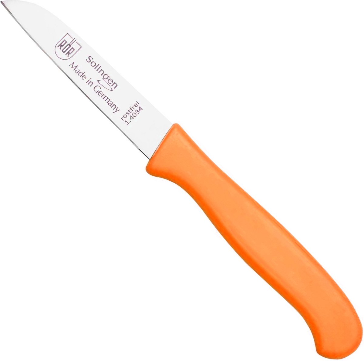 RÖR Solingen Schilmesje Recht – Kunststof Handvat – RVS Lemmet – Neon Oranje
