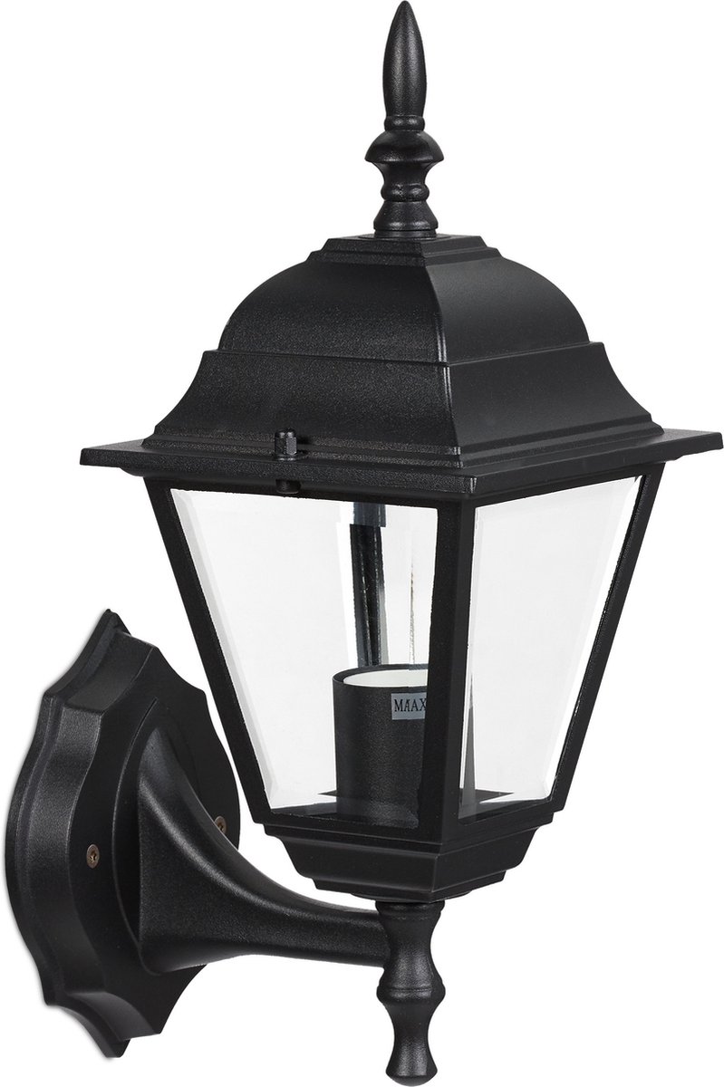 EGLO Olgiata-E Buitenwandlamp – Vintage Lantaarn Van Zwart Kunststof Met Helder Glas, IP44, Geschikt Voor E27