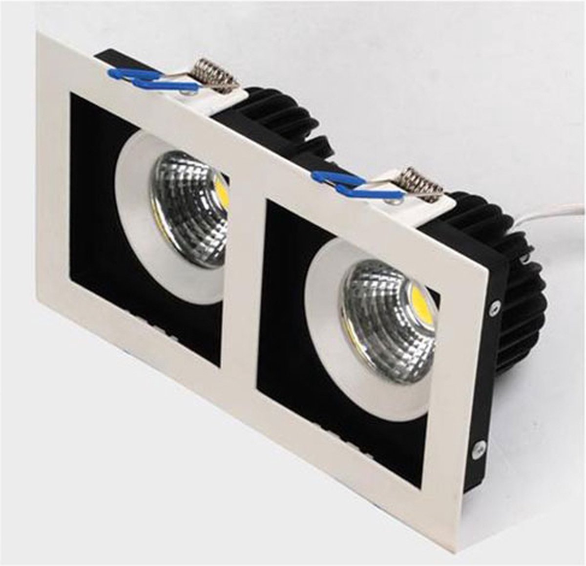Ledvion LED Inbouwspot Dubbel Rechthoek 185x100mm Wit Dimbaar Kantelbaar Gu10 Ip20 2655349225