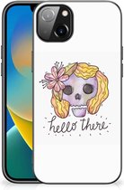GSM Hoesje iPhone 14 Plus Siliconen Hoesje met Zwarte rand Boho Skull