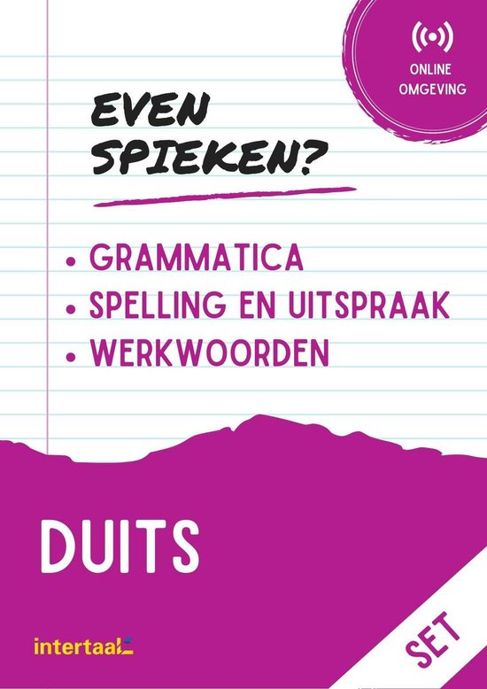 Even Spieken? Duits grammatica, spelling, uitspraak, werkwoorden. Online omgeving.