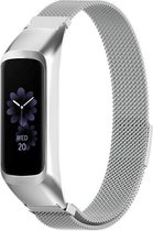 Milanees Smartwatch bandje - Geschikt voor Samsung Galaxy Fit 2 Milanese band - zilver - Strap-it Horlogeband / Polsband / Armband