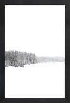 JUNIQE - Poster in houten lijst White White Winter 1/2 -40x60 /Grijs &
