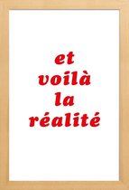 JUNIQE - Poster met houten lijst Realite No. 3 -13x18 /Rood & Wit