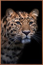 JUNIQE - Poster met kunststof lijst Waiting to Pounce -13x18 /Geel &