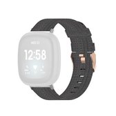 Voor Fitbit Versa 3 / Fitbit Sense nylon canvas strip textuurband, maat: gratis maat (donkergrijs)