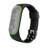 Voor Xiaomi Mi Band 4/3 siliconen tweekleurige draad vervangende riem horlogeband, stijl: bamboe gewrichtsstructuur (groen)