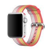 Gestreepte geweven nylon horlogeband voor Apple Watch 42 mm (rood)