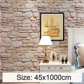 Maansteen Creatieve 3D Steen Baksteen Decoratie Behang Stickers Slaapkamer Woonkamer Muur Waterdicht Behangrol, Afmeting: 45 x 1000cm